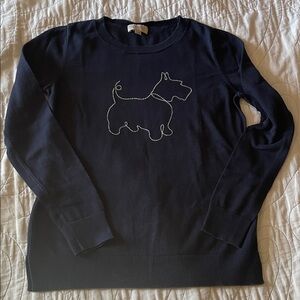 LOFT Outlet Scottie Dog embroidered sweater, S, GUC